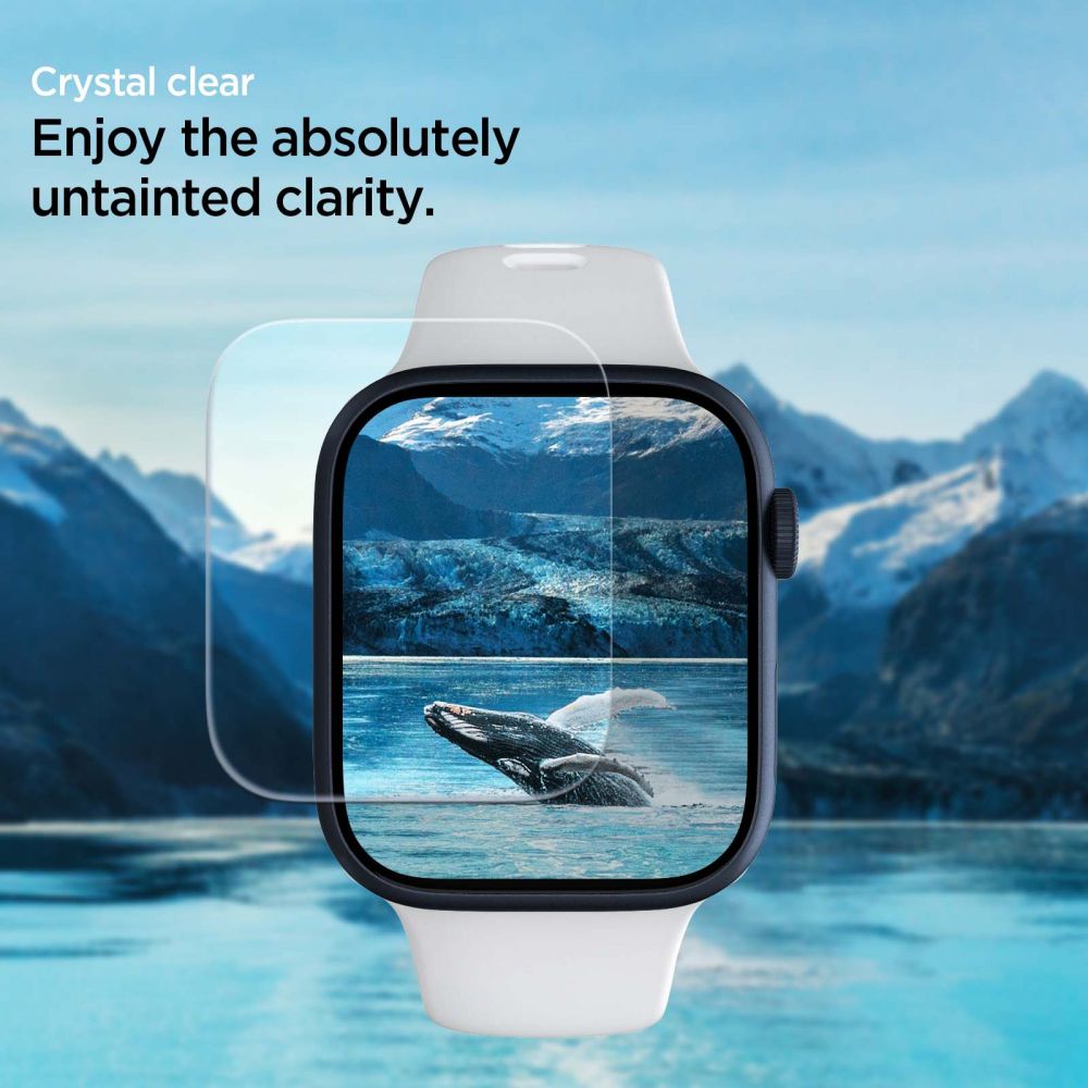 Spigen Neo Flex Protection Film for Apple Watch 45mm / 44mm / 42mm Series, Set of 3 pieces, Plastic AFL04049