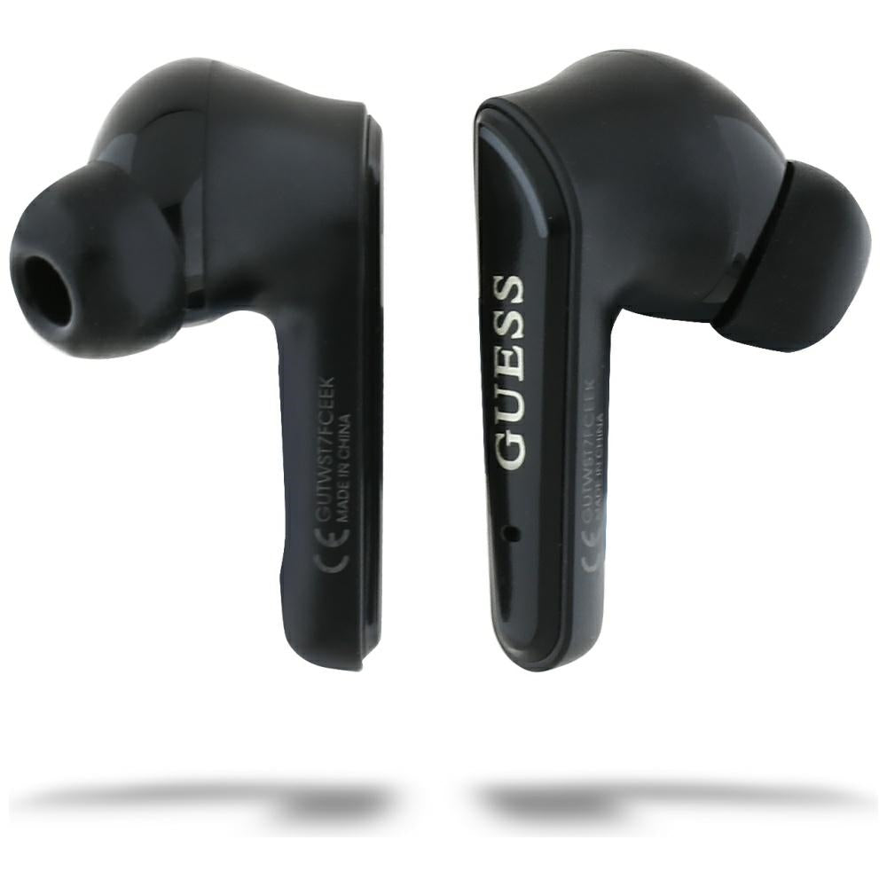 Handsfree Bluetooth Guess Flat Classic Logo Electroplated, TWS, Black