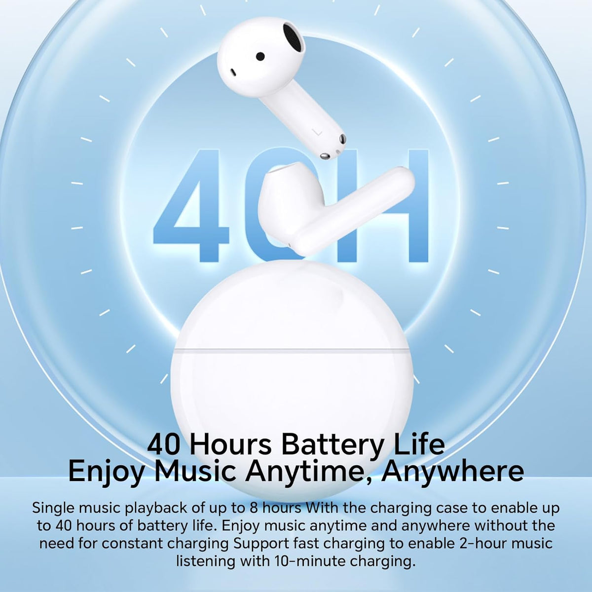 Handsfree Bluetooth Honor Choice X7e, TWS, ANC, White 5504ABHF