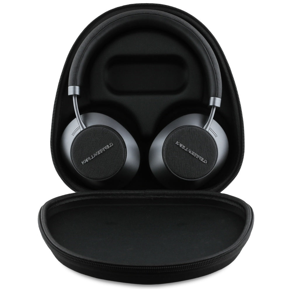 Karl Lagerfeld Saffiano Elongated Bluetooth Handsfree, A2DP, ANC, Black