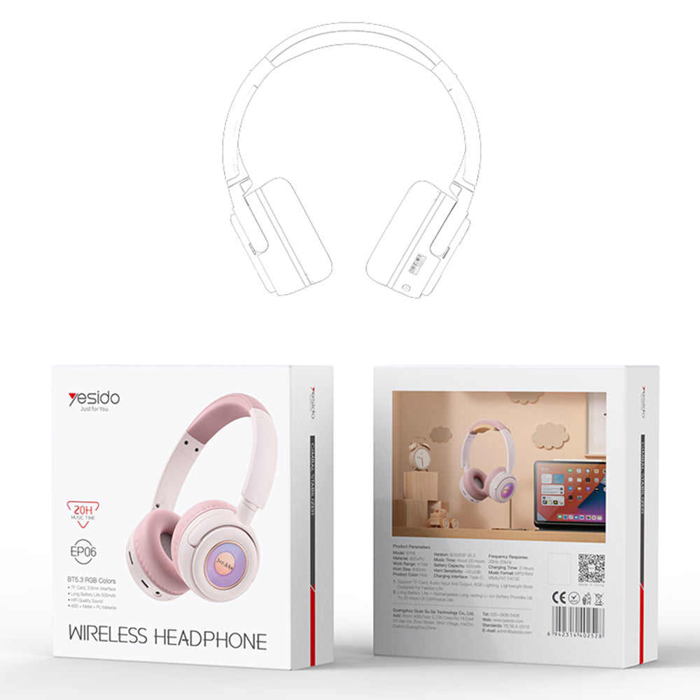 Handsfree Bluetooth Yesido EP06 Kids, A2DP, Black