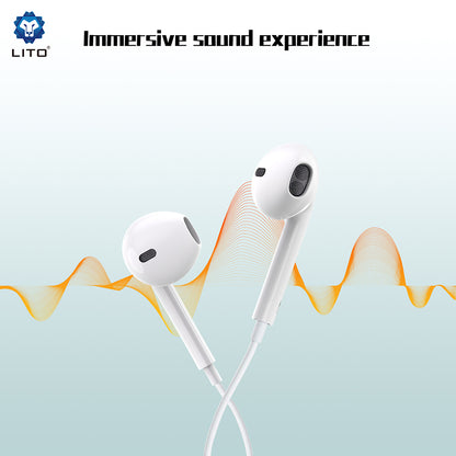 Handsfree USB-C Lito LF01T, 1.2m, White