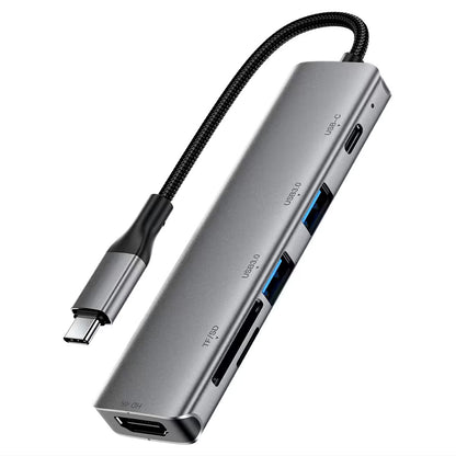Acefast J18 USB-C Hub, 6-in-1, Gray