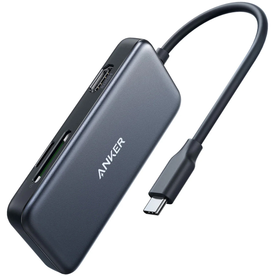 Anker USB-C Hub, 2 x USB-A 3.0 - 1 x HDMI - 1 x SD - 1 x microSD, Black A8334HA1