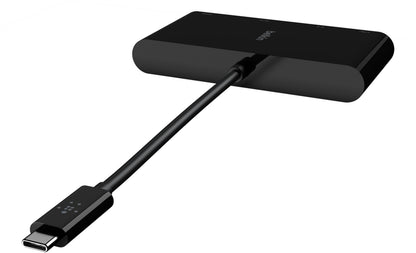Belkin Connect USB-C Hub, 1 x USB-A 3.0 - 1 x HDMI - 1 x VGA - 1 x RJ45, Black AVC005btBK