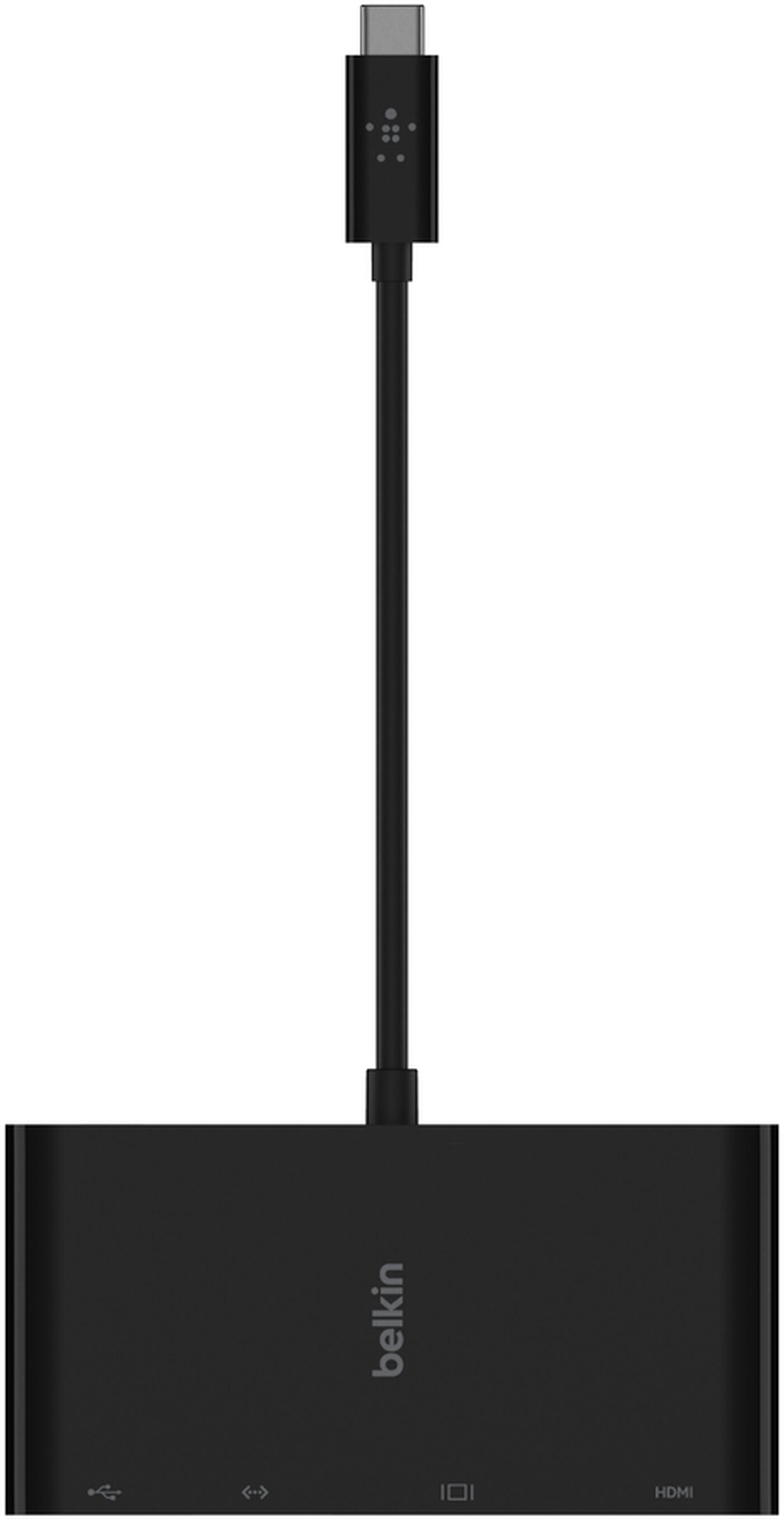 Belkin Connect USB-C Hub, 1 x USB-A 3.0 - 1 x HDMI - 1 x VGA - 1 x RJ45, Black AVC005btBK