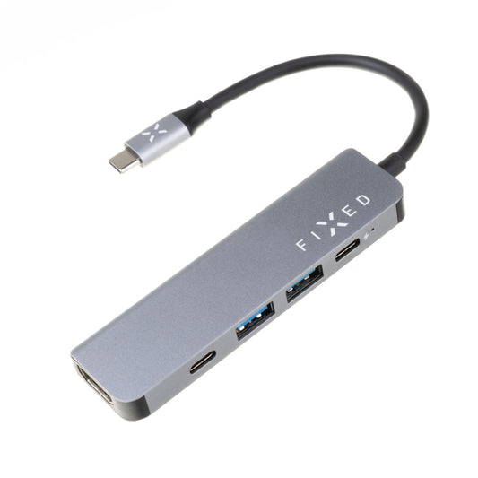 Fixed USB-C Hub, 4in1, Gray