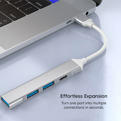 Techsuit H18 PolarisBridge USB-C Hub, 4in1, White Gray