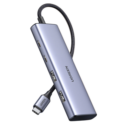 UGREEN CM473 USB-C Hub, 2 x USB-A 3.0 - 2 x USB-C, 0.20cm, Gray
