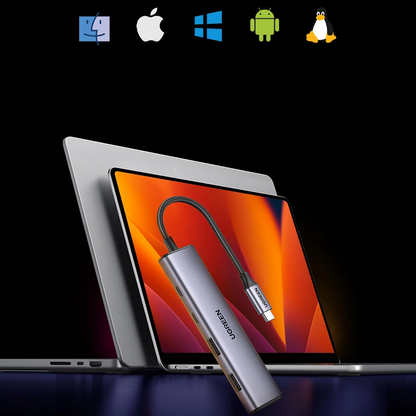 UGREEN CM473 USB-C Hub, 2 x USB-A 3.0 - 2 x USB-C, 0.20cm, Gray