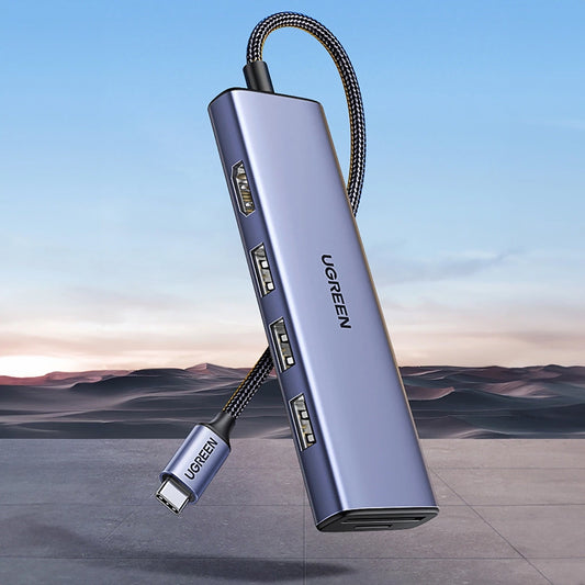 UGREEN CM511 USB-C Hub (20956A), 3 x USB-A 3.0 - 1 x HDMI - 1 x SD - 1 x microSD, Gray