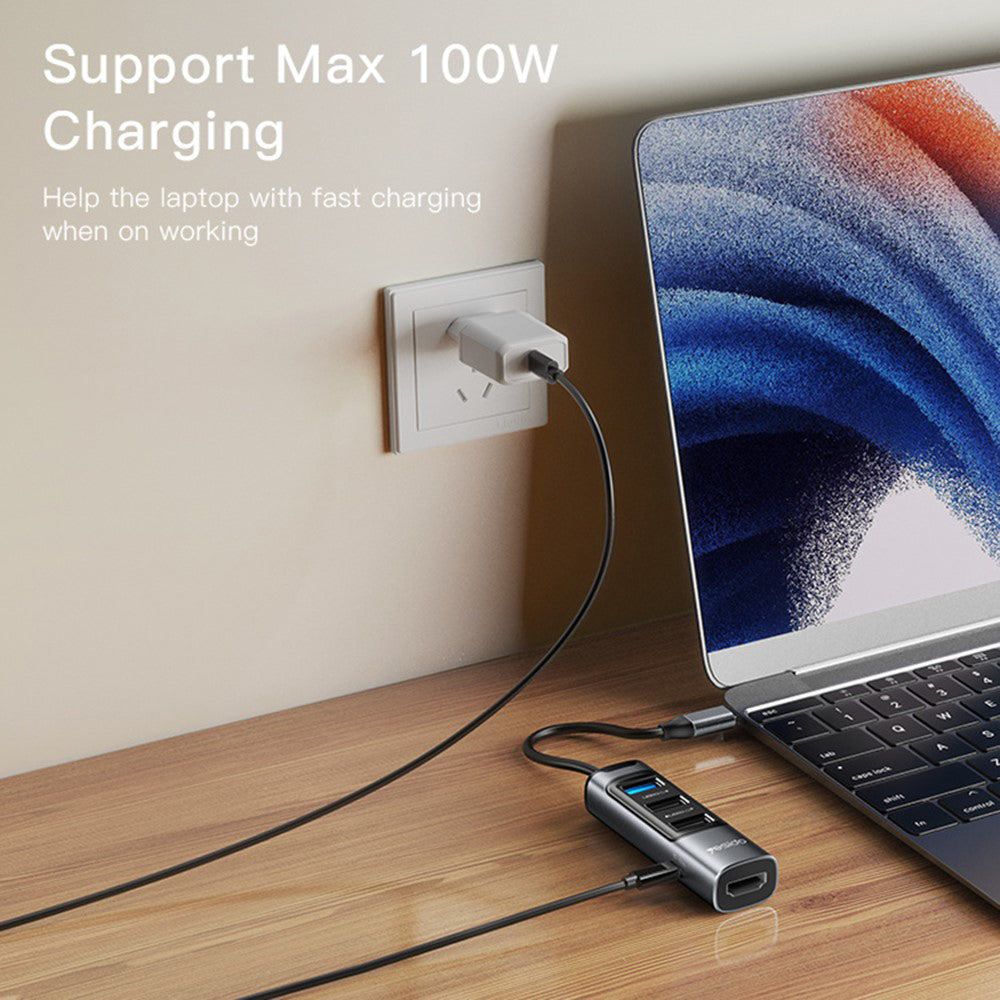 Yesido HB22 USB-C Hub, 5in1, Grey
