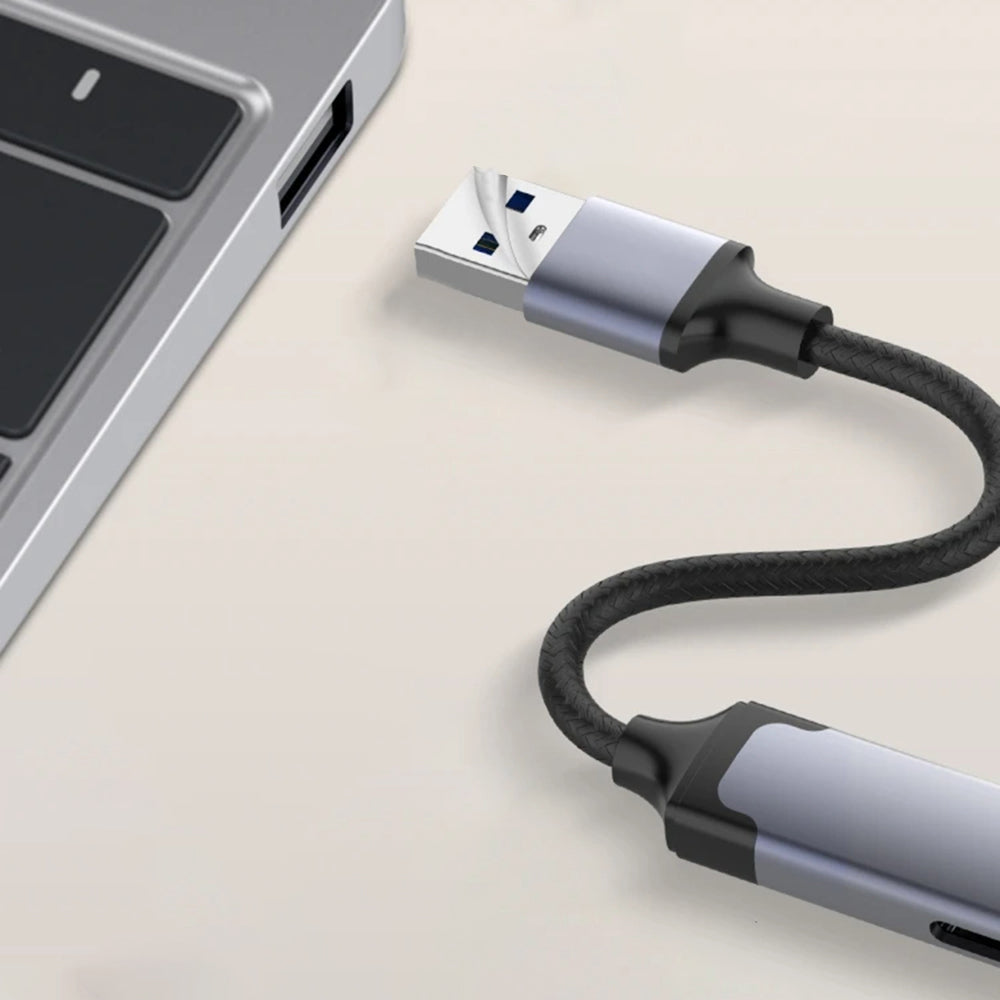 Techsuit H19 PolarisBridge USB Hub, 4in1, White Gray