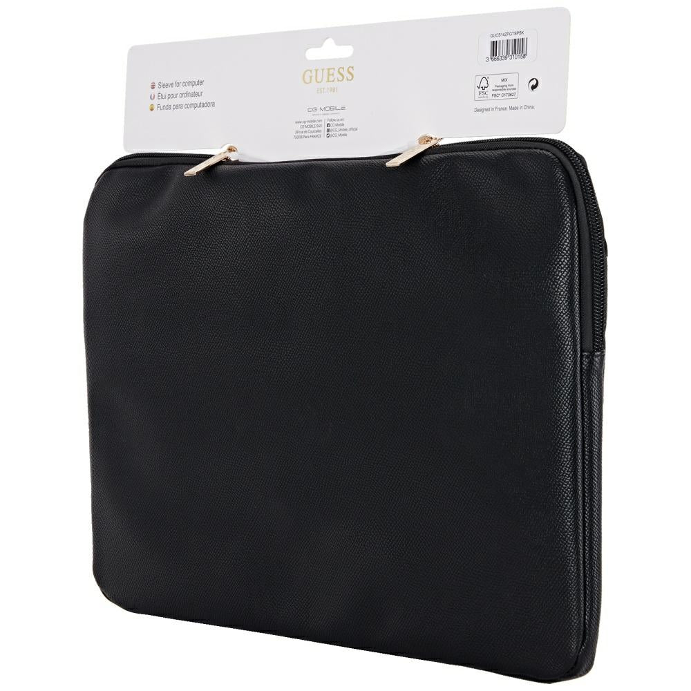 Guess Grained Triangle Logo Case for 14-inch Laptop, Black