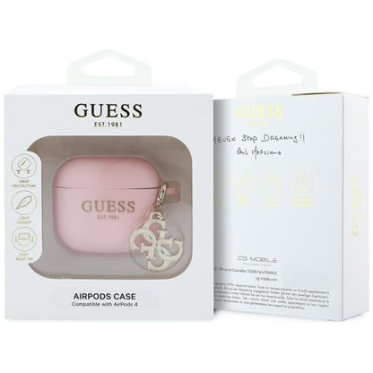 Guess W/4G Charm Case for Apple AirPods 4, Pink