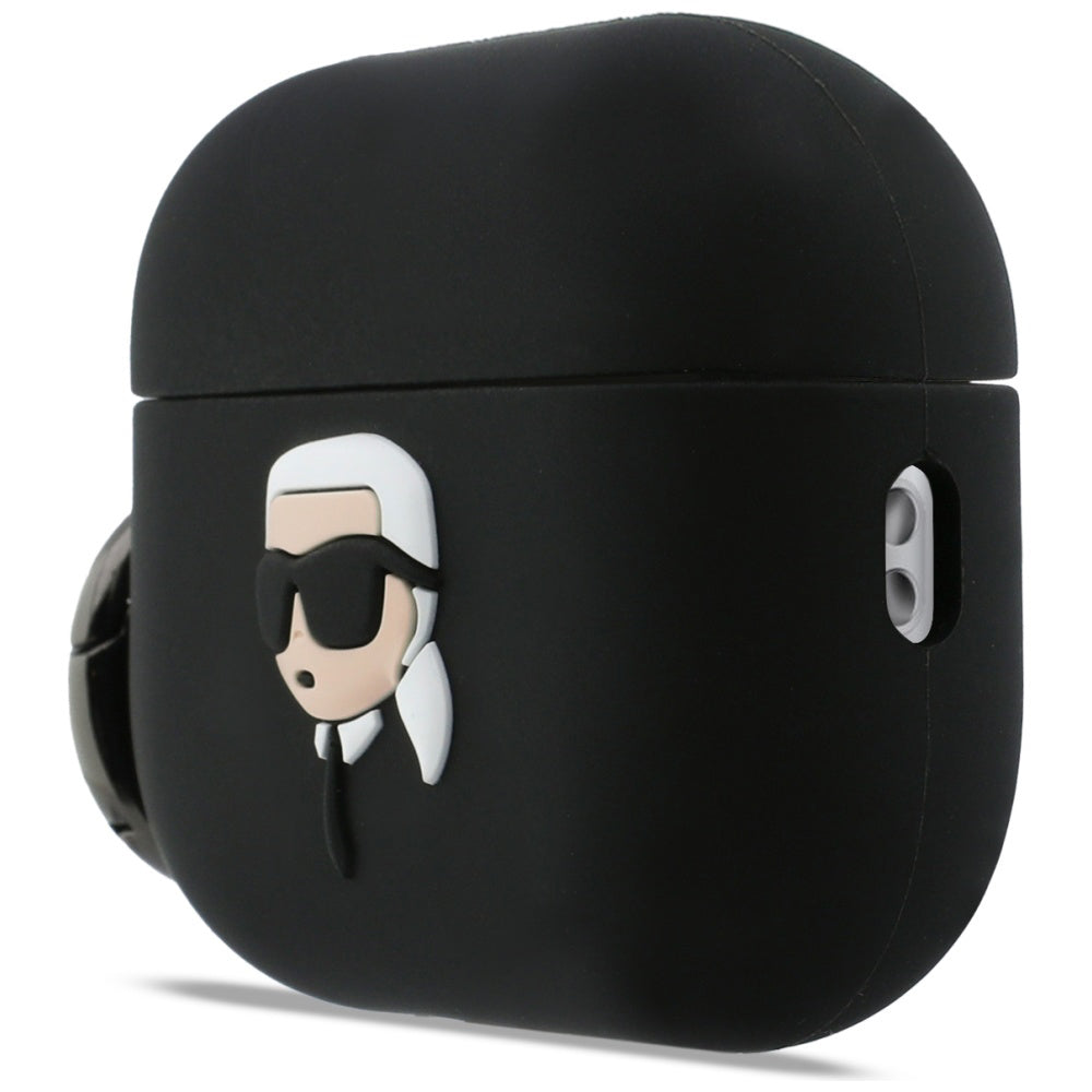 Karl Lagerfeld 3D Karl's Head Case for Apple Airpods Pro 3, Black