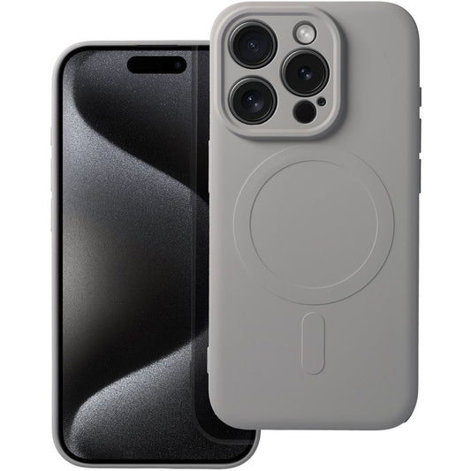 MagSafe Case for Apple iPhone 15 Pro Max, OEM, Silicone Mag, Gray