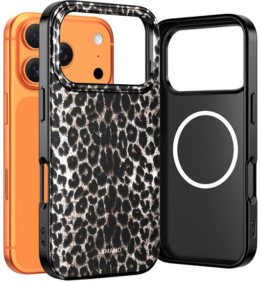 MagSafe Case for Apple iPhone 17 Pro, Tech-Protect, Lamano Leopard, Black