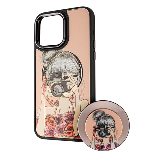 MagSafe Case for Apple iPhone 14 Pro, BOTER, MagPopsocket Photo Girl, Multicolor