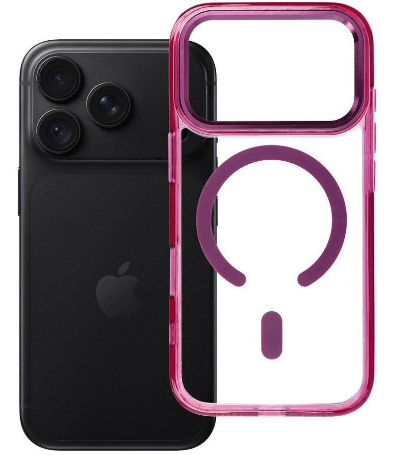 MagSafe Case for Apple iPhone 18 Pro / iPhone 17 Pro, OEM, Frame Clear Hybrid, Burgundy