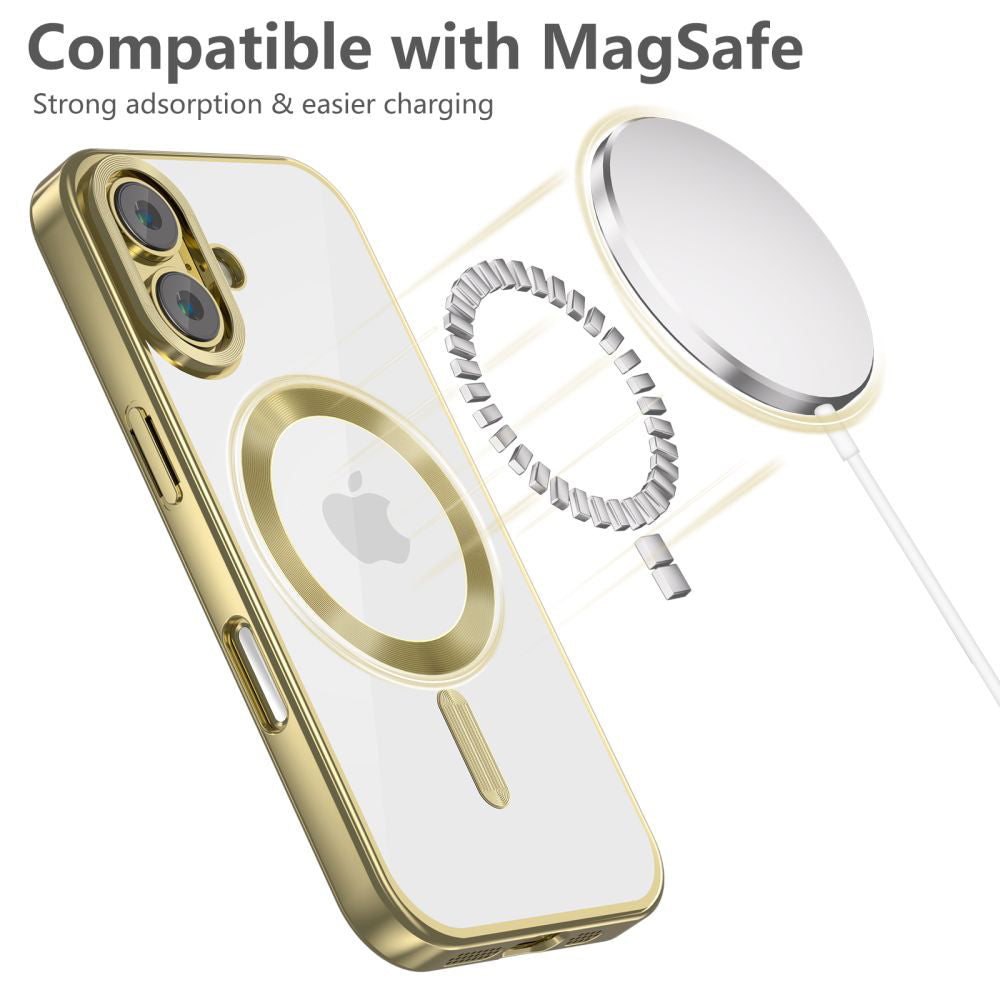 MagSafe Case for Apple iPhone 16, Tech-Protect, Magflex Satin, Gold 