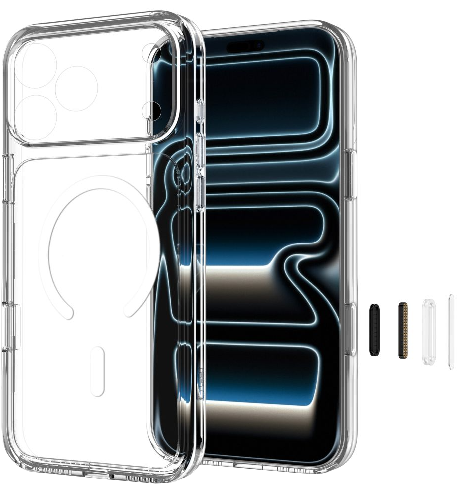 MagSafe Case for Apple iPhone 18 Pro / 17 Pro, Tech-Protect, Flexair Hybrid CC, Transparent