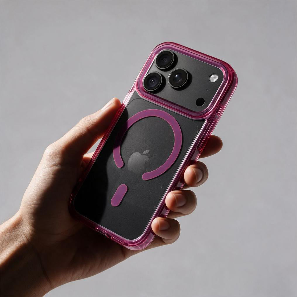 MagSafe Case for Apple iPhone 18 Pro / iPhone 17 Pro, OEM, Frame Clear Hybrid, Burgundy
