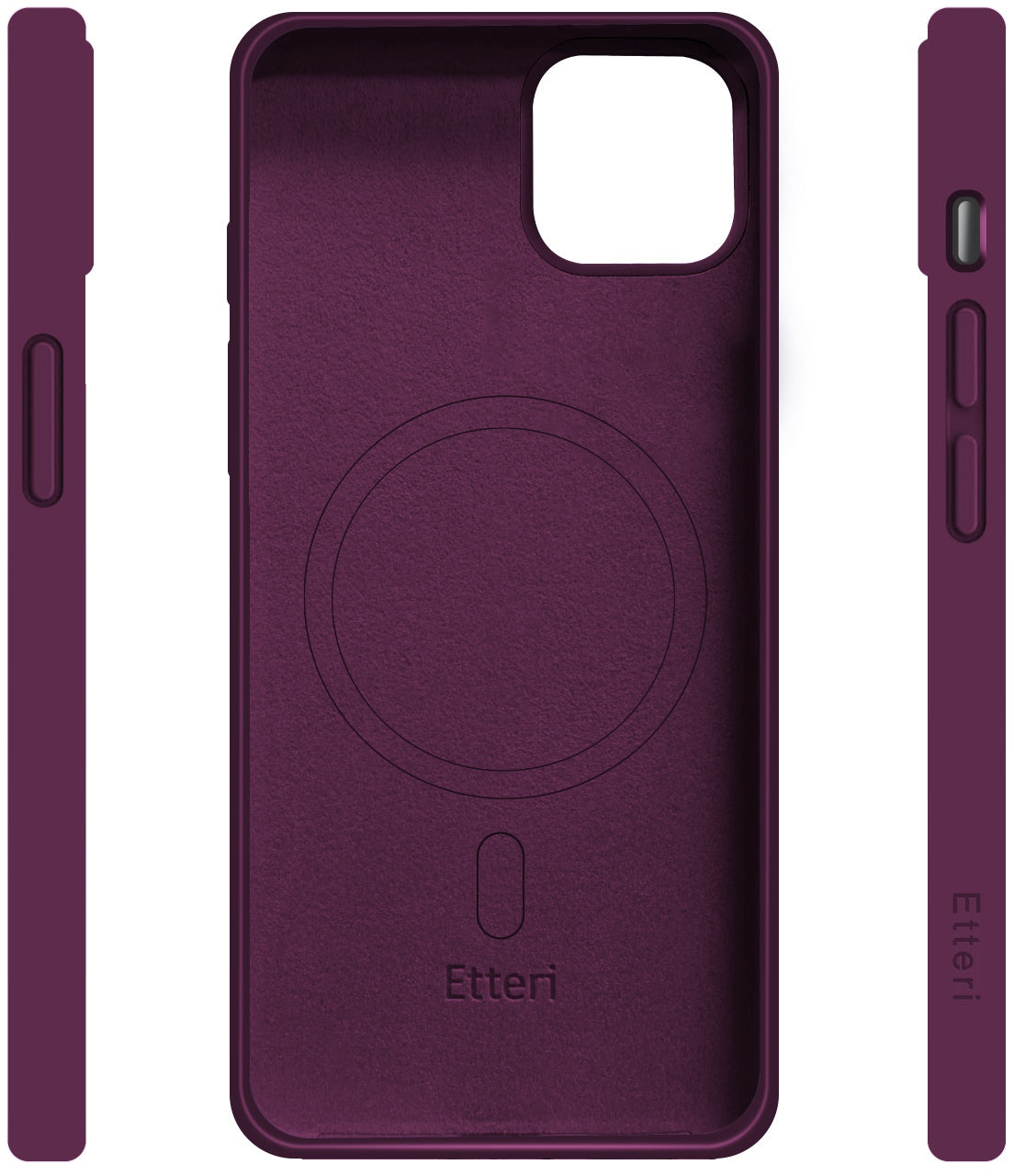 MagSafe Case for Apple iPhone 15 Pro, Etteri, Silicone Mag, Burgundy