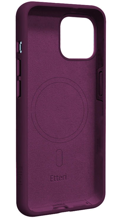 MagSafe Case for Apple iPhone 15 Pro, Etteri, Silicone Mag, Burgundy
