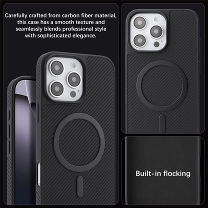 MagSafe Case for Apple iPhone 16 Pro, OEM, Carbon Metal Ring, Black