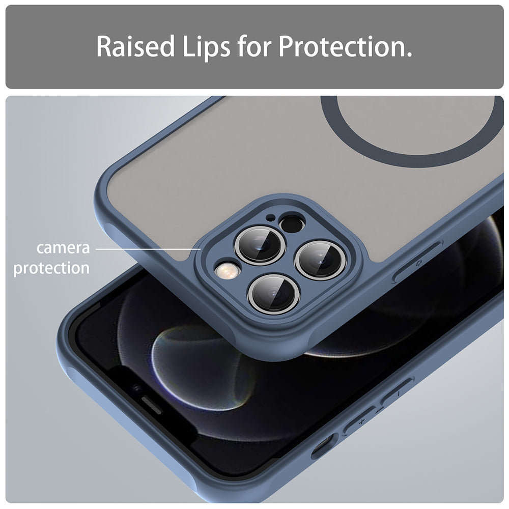 MagSafe Case for Apple iPhone 12 Pro Max, Techsuit, HaloFrost II, Navy Blue
