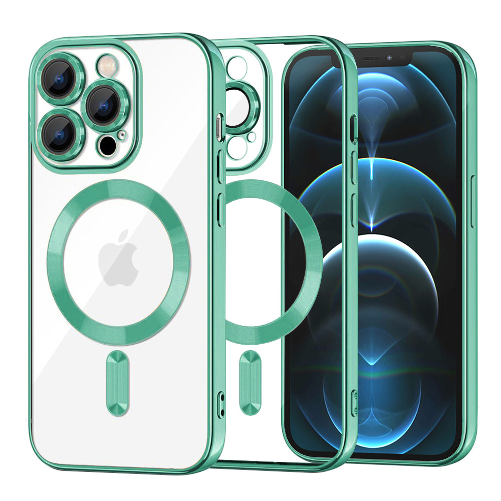 MagSafe Case for Apple iPhone 12 Pro Max, Techsuit, Luxury Crystal, Light Green