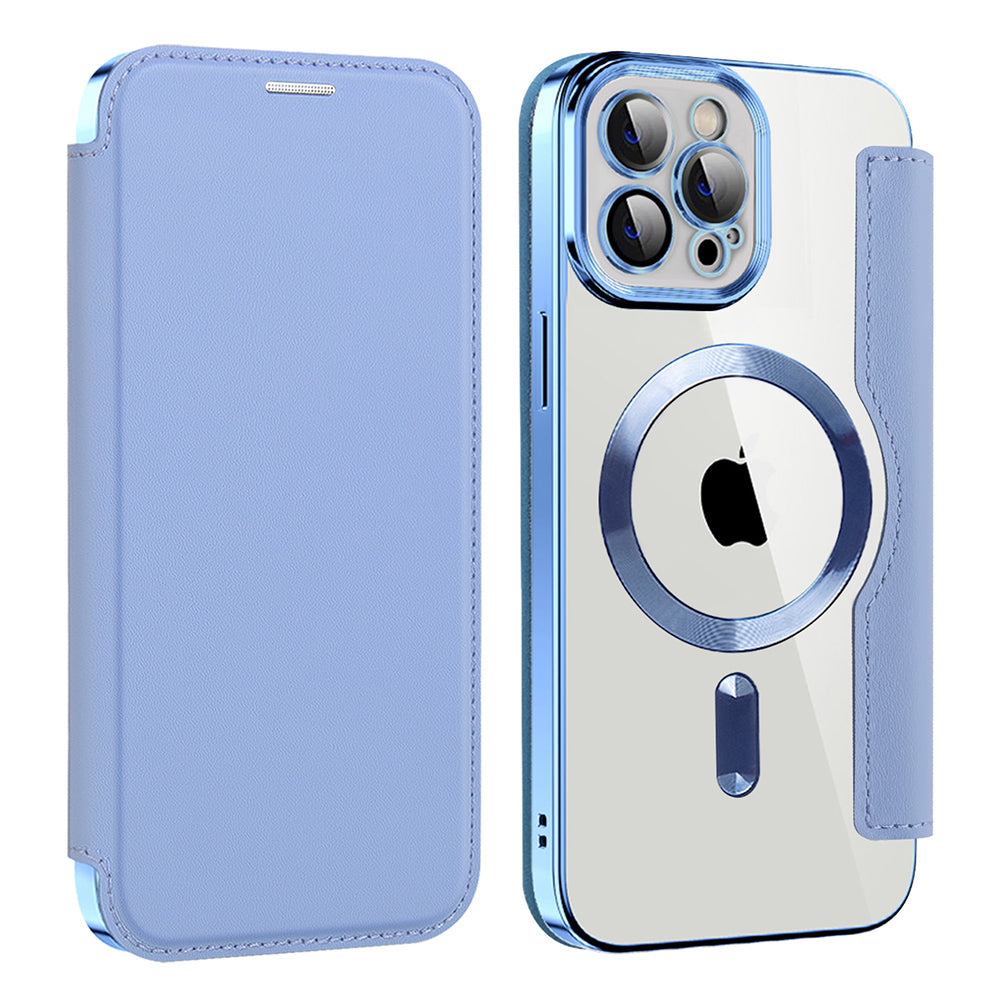 MagSafe Case for Apple iPhone 12 Pro Max, Techsuit, SmartMag Book, Blue