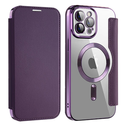 MagSafe Case for Apple iPhone 12 Pro Max, Techsuit, SmartMag Book, Purple