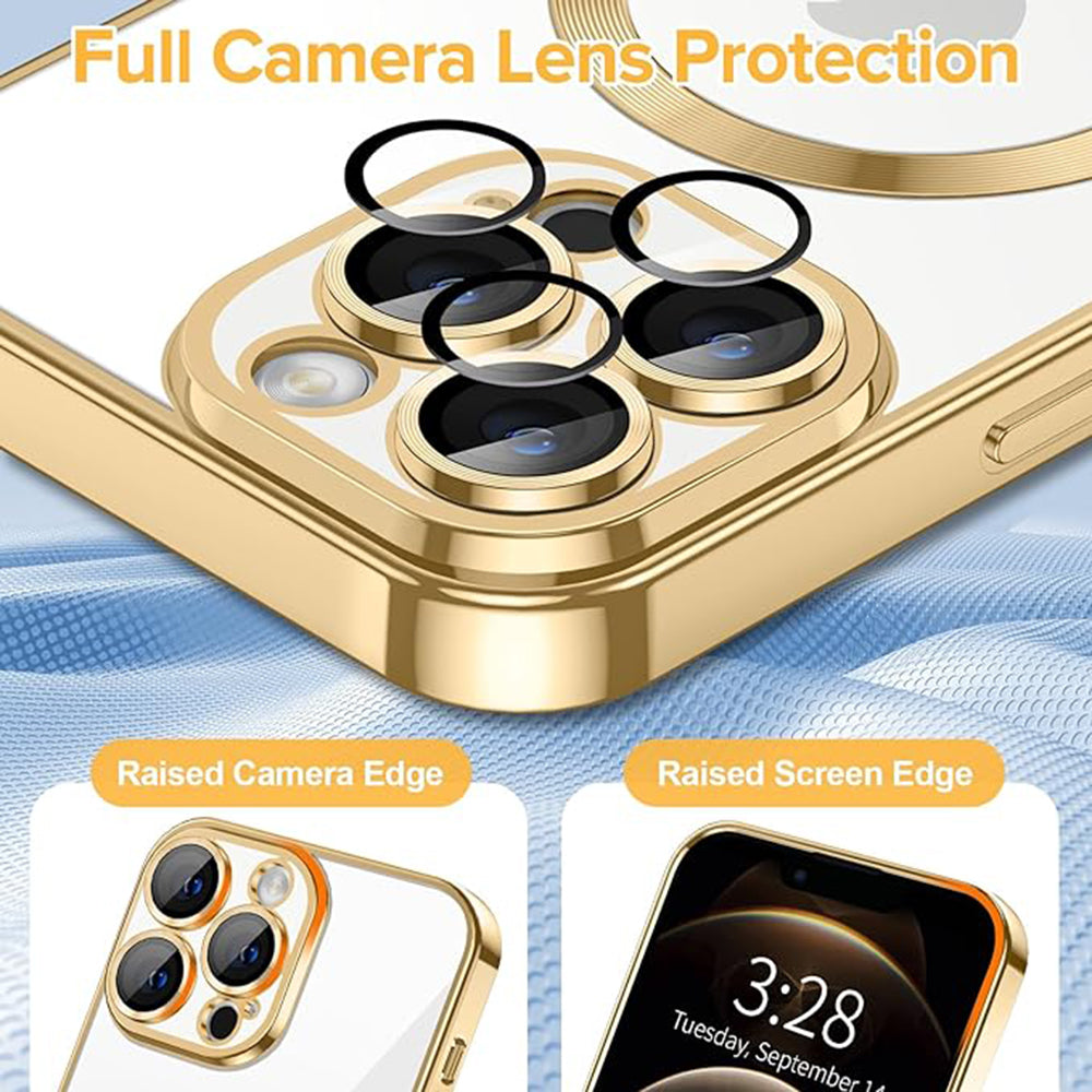 MagSafe Case for Apple iPhone 12 Pro, Techsuit, Luxury Crystal, Gold