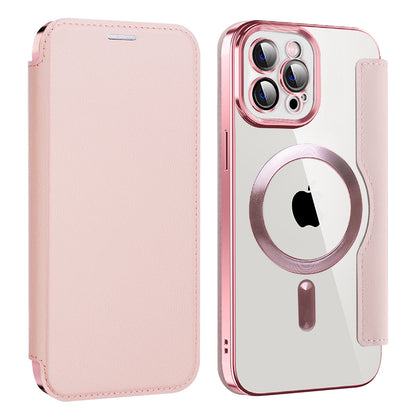 MagSafe Case for Apple iPhone 12 Pro, Techsuit, SmartMag Book, Pink