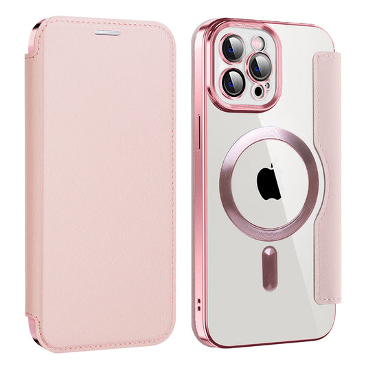 MagSafe Case for Apple iPhone 12 Pro, Techsuit, SmartMag Book, Pink