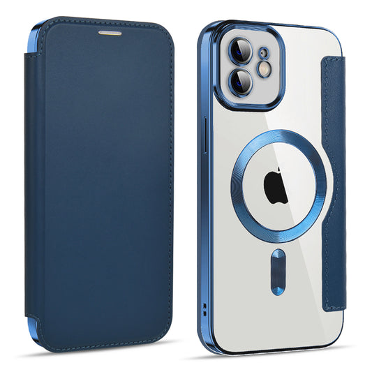 MagSafe Case for Apple iPhone 12, Techsuit, SmartMag Book, Blue