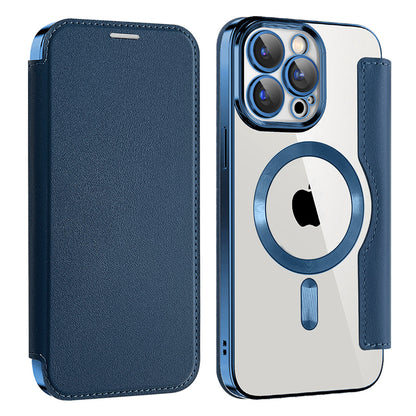 MagSafe Case for Apple iPhone 13 Pro Max, Techsuit, SmartMag Book, Blue