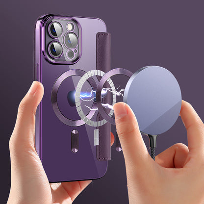 MagSafe Case for Apple iPhone 13 Pro Max, Techsuit, SmartMag Book, Purple