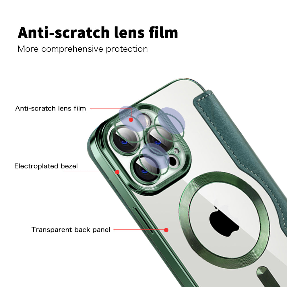 MagSafe Case for Apple iPhone 13 Pro Max, Techsuit, SmartMag Book, Green