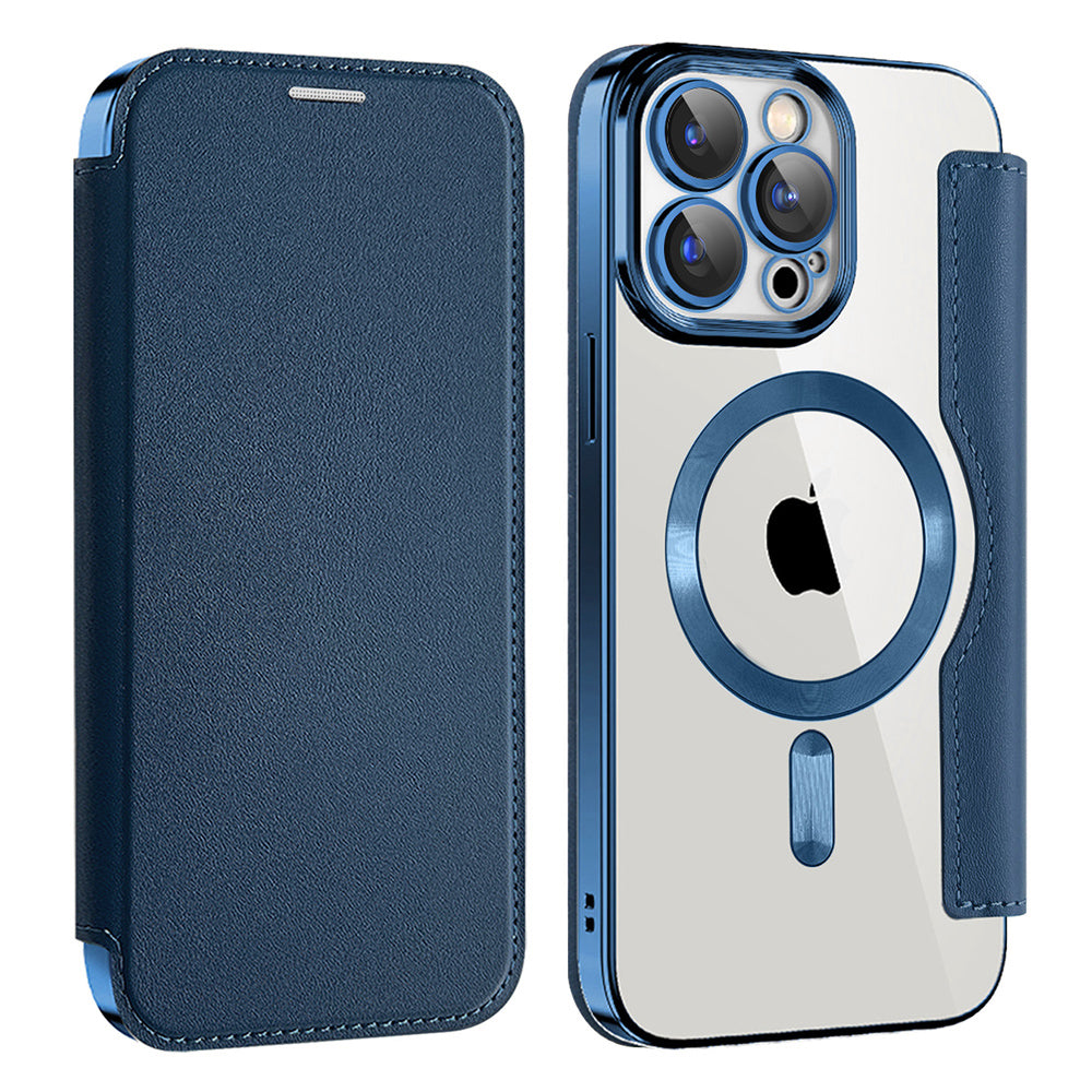 MagSafe Case for Apple iPhone 13 Pro, Techsuit, SmartMag Book, Blue