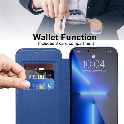 MagSafe Case for Apple iPhone 13 Pro, Techsuit, SmartMag Book, Blue