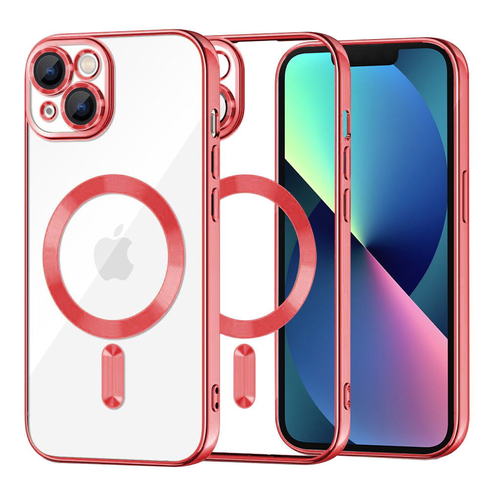 MagSafe Case for Apple iPhone 13, Techsuit, Luxury Crystal, Red