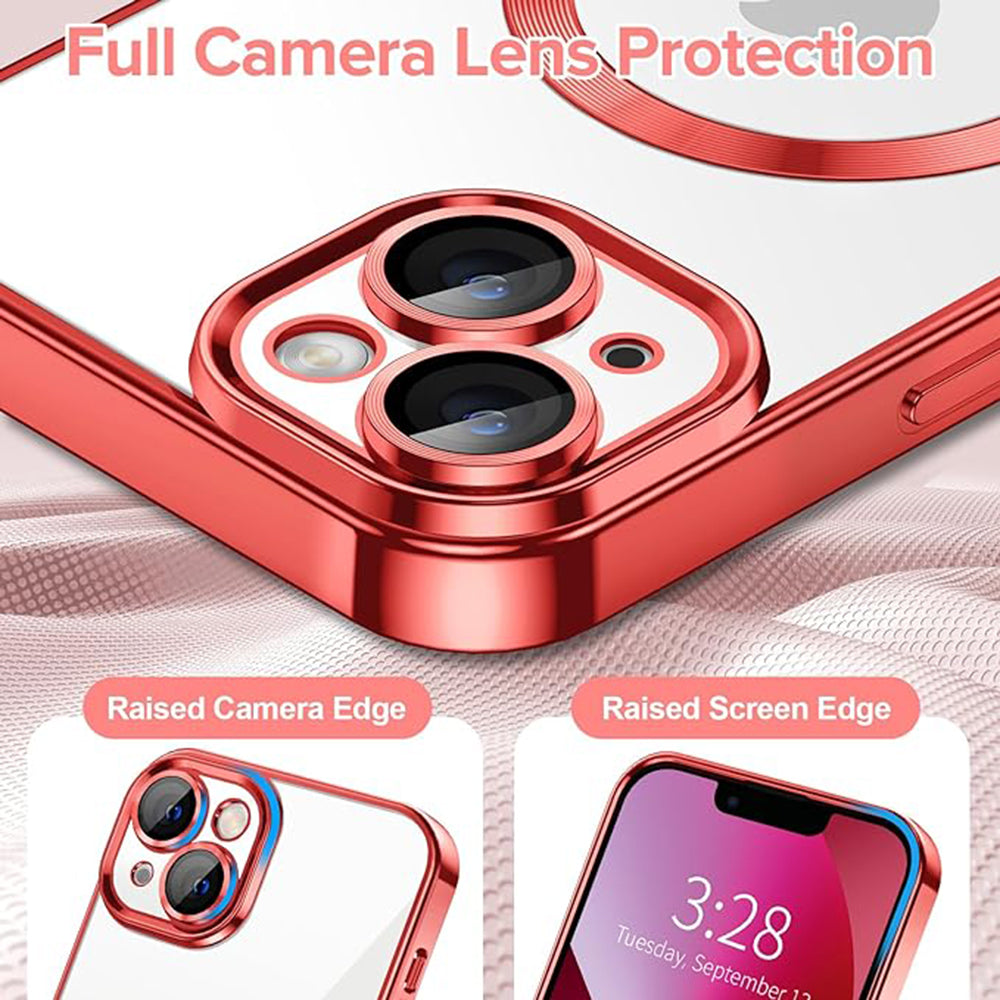 MagSafe Case for Apple iPhone 13, Techsuit, Luxury Crystal, Red