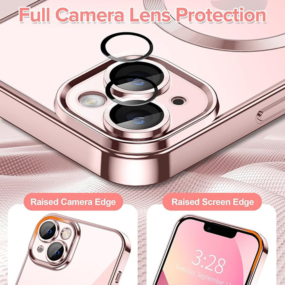 MagSafe Case for Apple iPhone 13, Techsuit, Luxury Crystal, Pink
