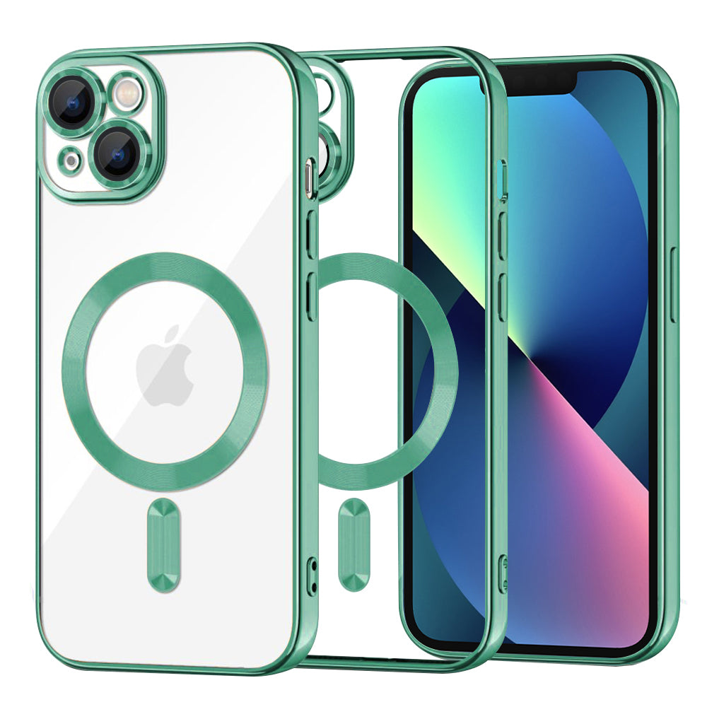 MagSafe Case for Apple iPhone 13, Techsuit, Luxury Crystal, Light Green