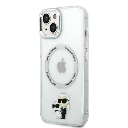 MagSafe Case for Apple iPhone 14 Plus, Karl Lagerfeld, Ikonik Karl & Choupette, Transparent