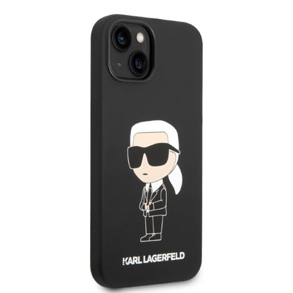 MagSafe Case for Apple iPhone 14 Plus, Karl Lagerfeld, Ikonik Karl Silicone, Black