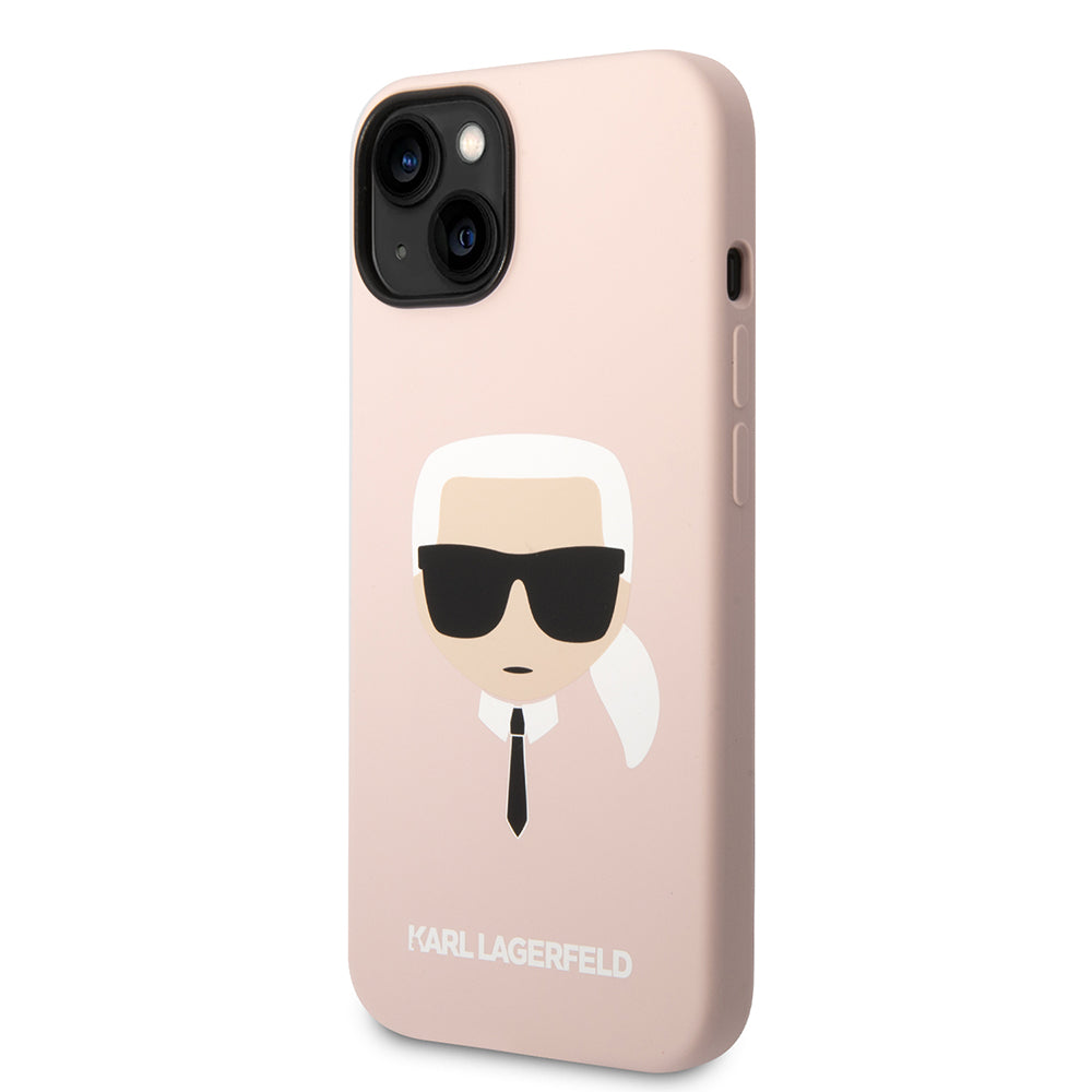 MagSafe Case for Apple iPhone 14 Plus, Karl Lagerfeld, Silicone Karl's Head, Pink